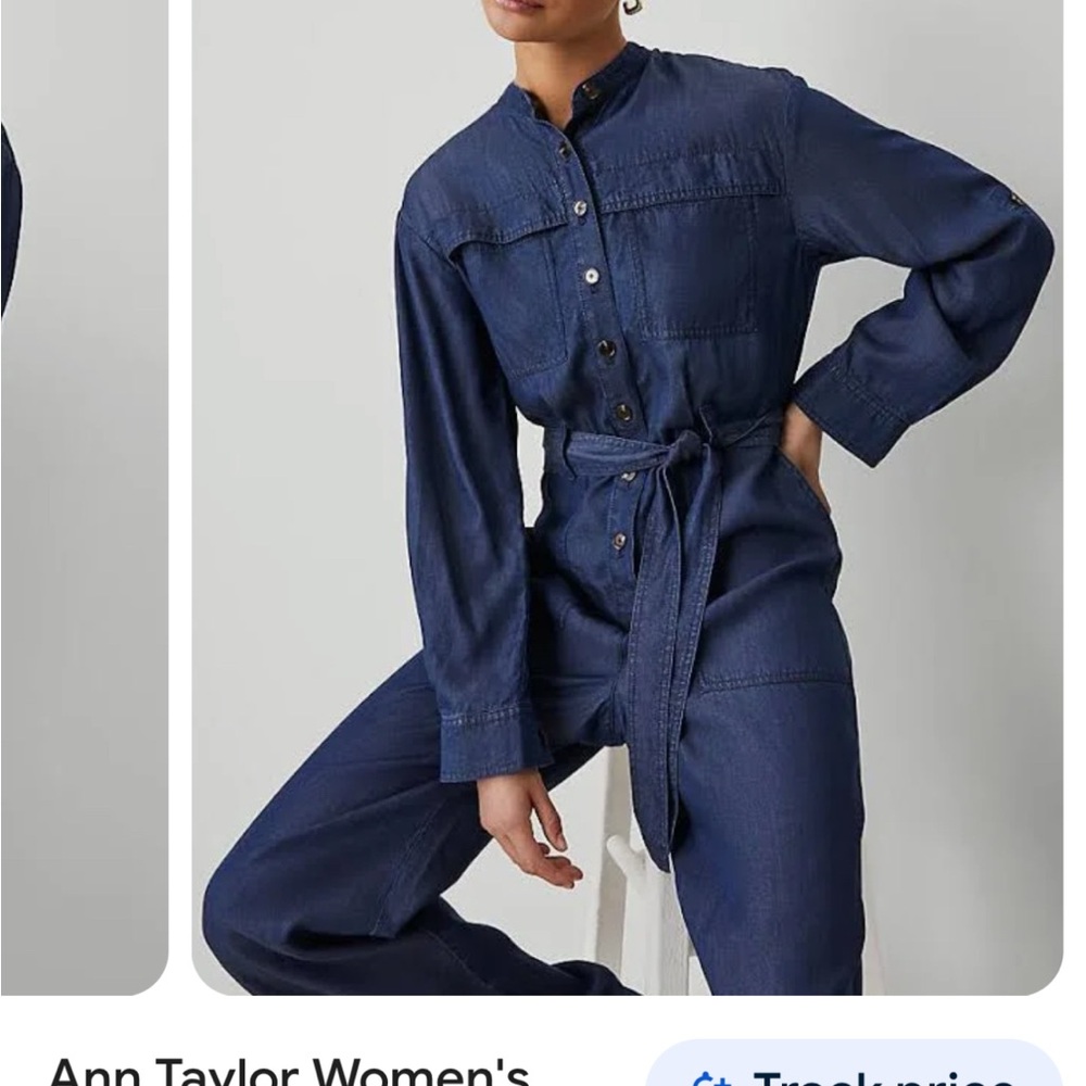 Ann Taylor Blue Jumpsuit with Wrap Top and Wide Legs-brand new with tags !💕 - Picture 11 of 12